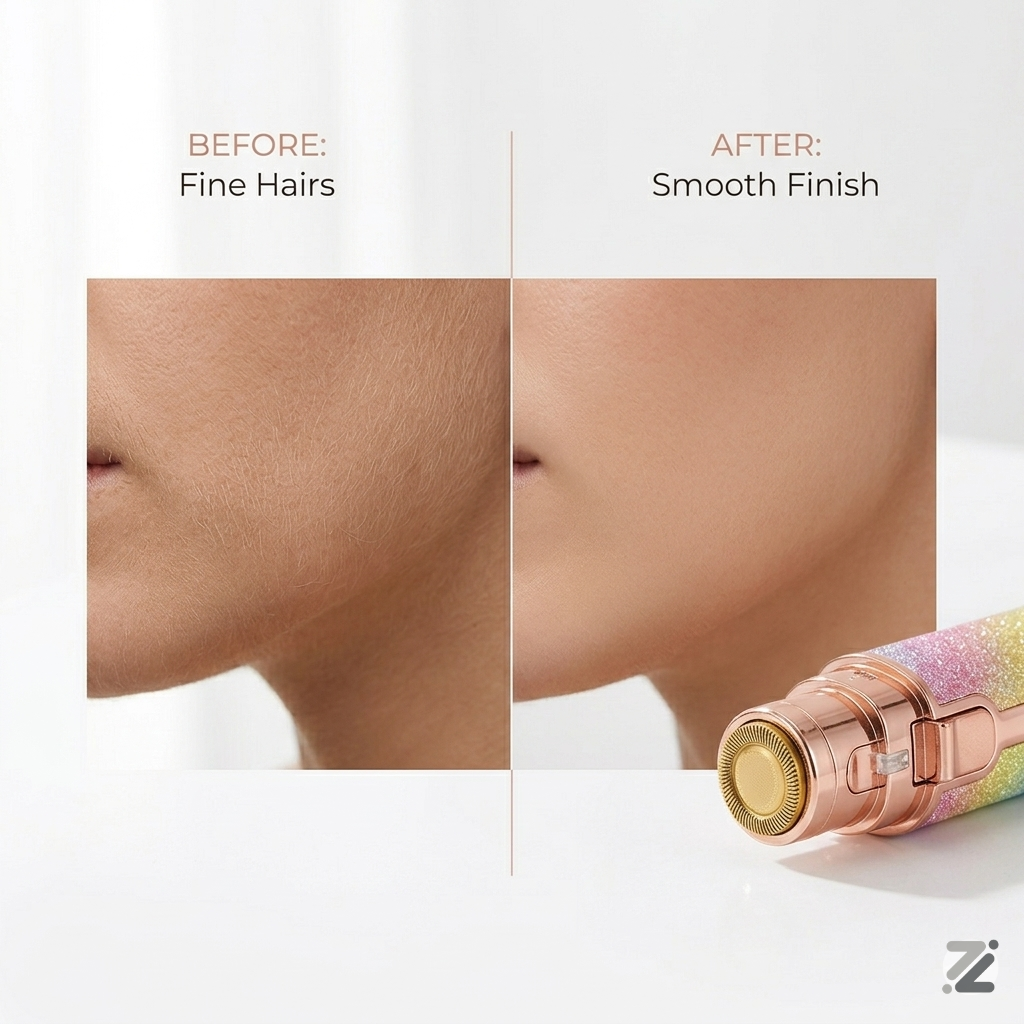 2-in-1 Rechargeable Eyebrow & Facial Hair Remover for Women